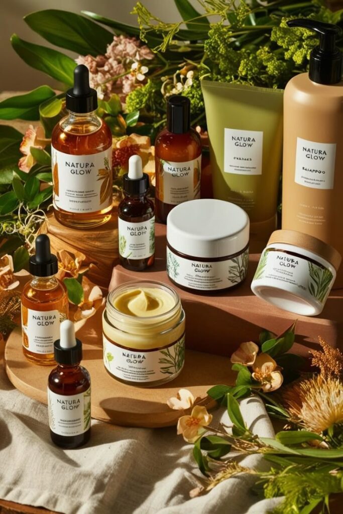 Foto de una sesión de fotografía enfocada en productos de belleza