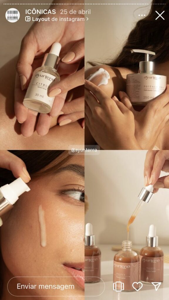 Repost de una clienta mostrando el resultado de un tratamiento facial.